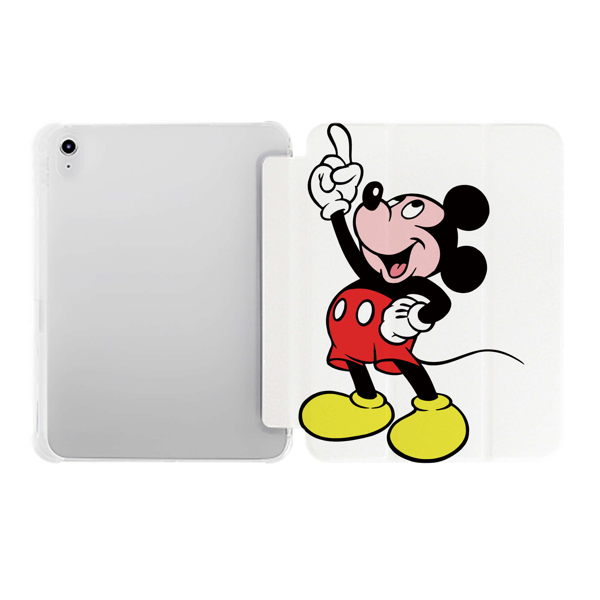 （画像用） ミッキーマウス Mickey Mouse IPad ケース ペン収納付き 三つ折りスタンド PUレザー×シリコン 対応機種9.5/10.5/10.9インチ